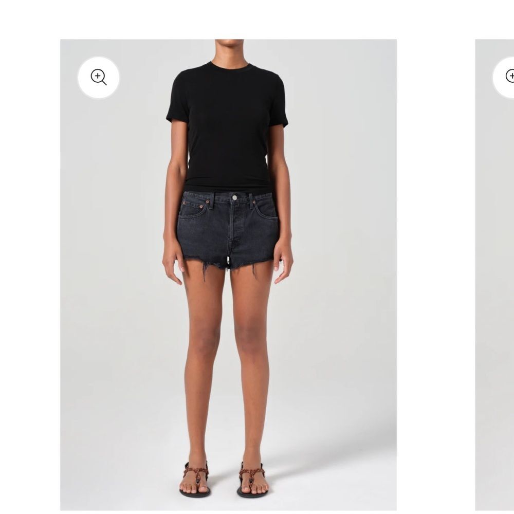 Agolde Parker Black Denim Vintage cut off Shorts